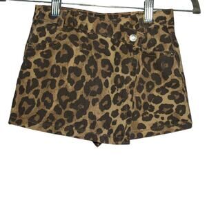 Leopard Shorts Skirt Toddler Size 5T Denim Victory Heart